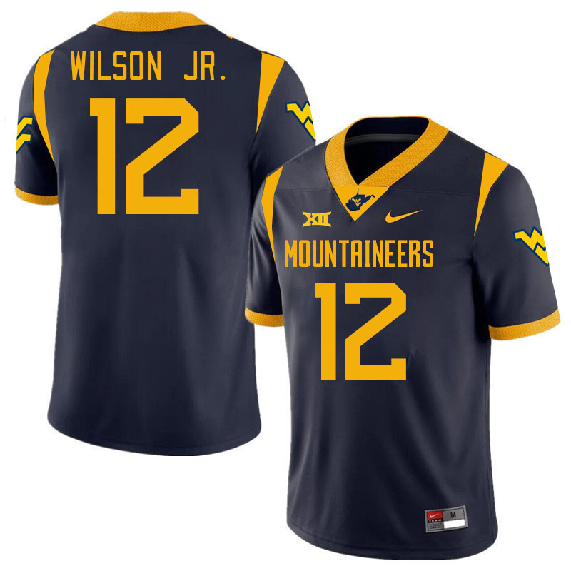 Men #12 Anthony Wilson Jr. West Virginia Mountaineers College 2024 New Uniforms Football Jerseys Sti